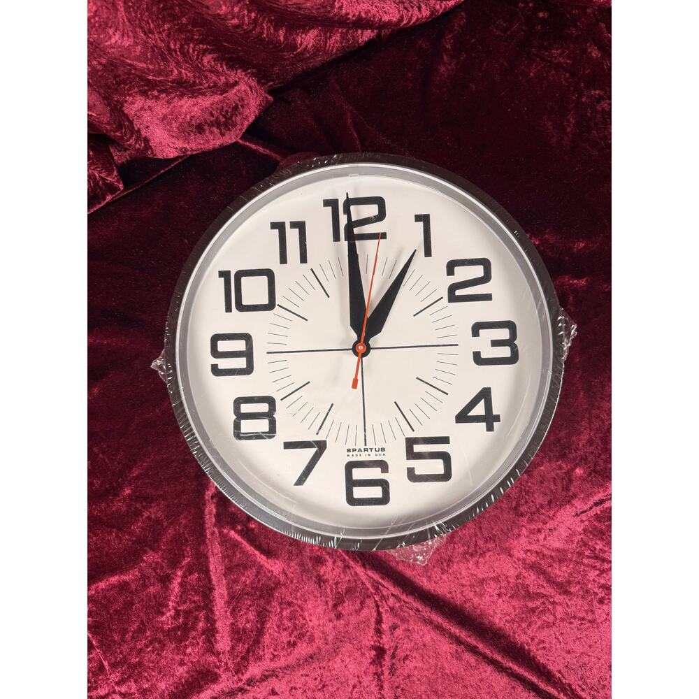 Vintage Spartus 14" Bakelite Wall Clock - New Old Stock - Industrial Mid Century